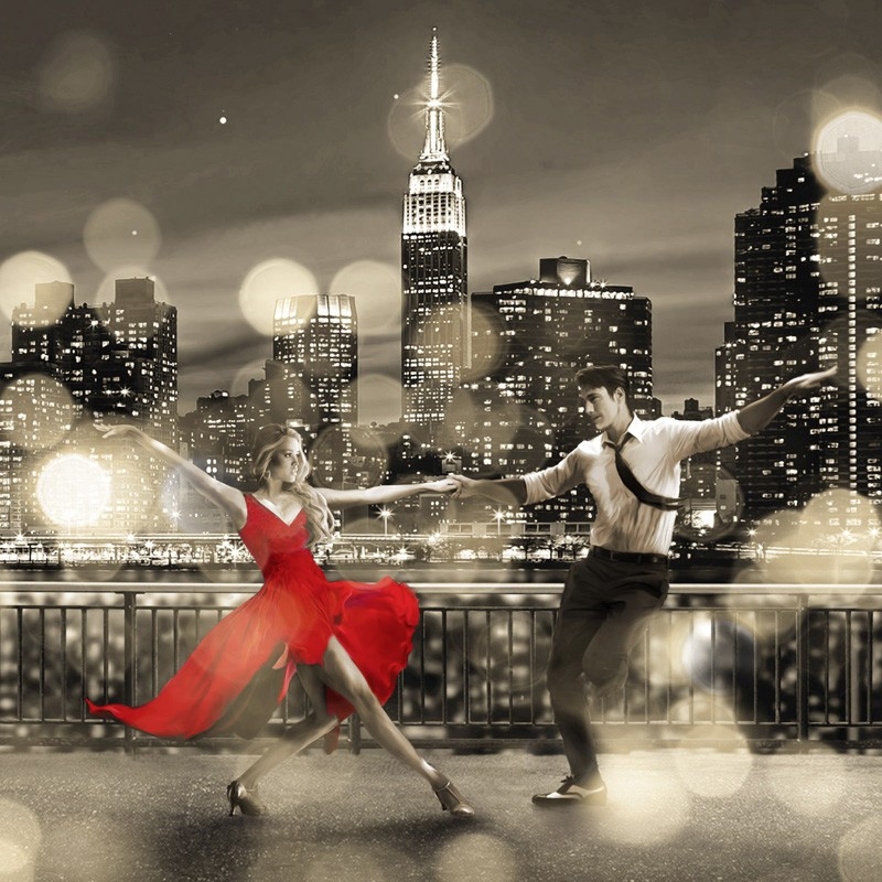 Wall art print and canvas. Dianne Loumer, Dancin' in the Moonlight (BW, detail)