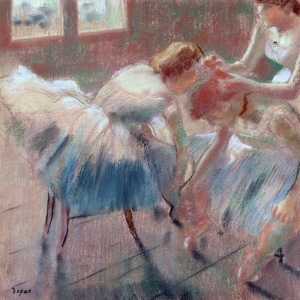 Leinwandbilder. Edgar Degas, Drei Tänzer bereiten sich vor