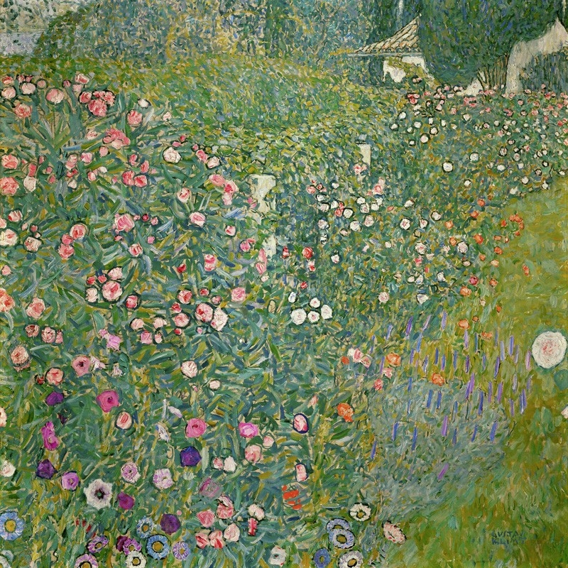 Quadro, stampa su tela. Gustav Klimt, Paesaggio, un giardino italiano