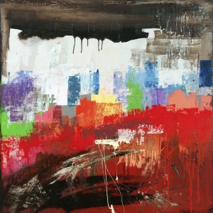 Cuadro abstracto moderno en canvas. Italo Corrado, Happy Town