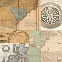 Cuadros mapamundi en canvas. Joannoo, Cahiers de voyage IV