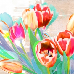 Leinwanddruck mit modernen Blumen. I dreamt of tulips (detail)
