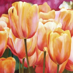 Tableau sur toile. Peinture fleurs. Spring Tulips I