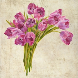 Tableau floral sur toile. Leonardo Sanna, Bouquet de tulipes