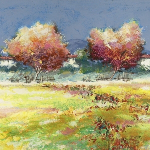 Leinwandbilder Landschaft. Luigi Florio, Bäume auf der Wiese