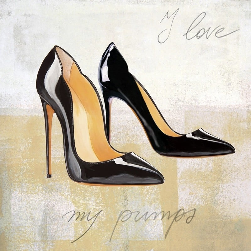 Wall art print and canvas. Michelle Clair, I Love my pumps