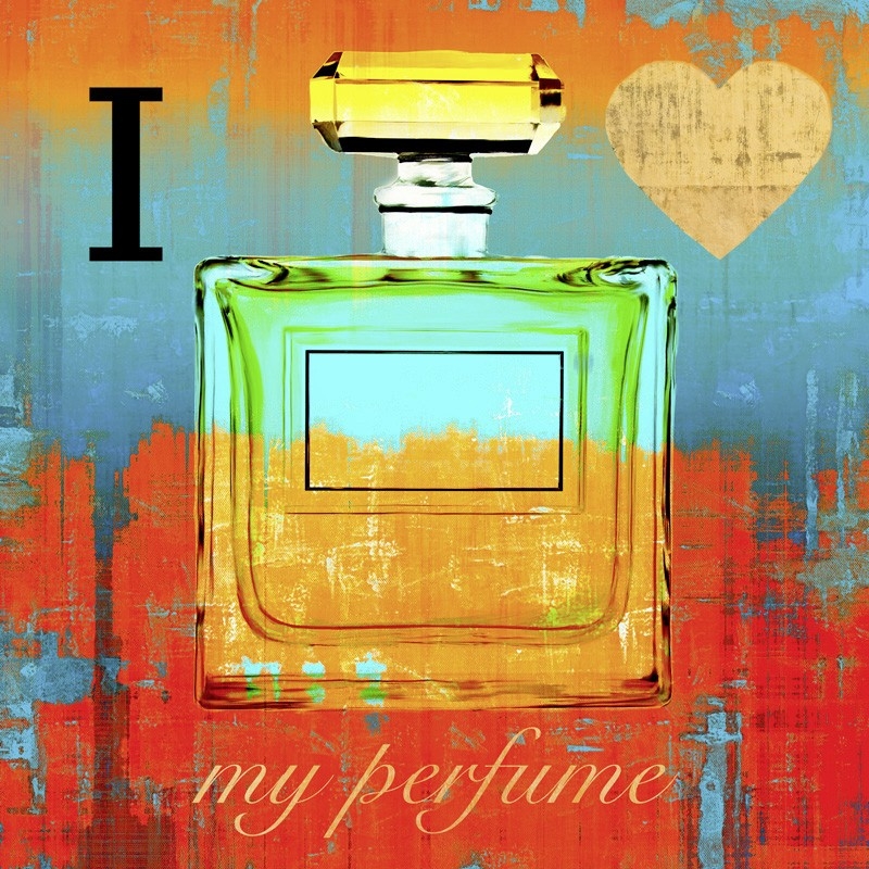 Wall art print and canvas. Michelle Clair, I Love my Perfume