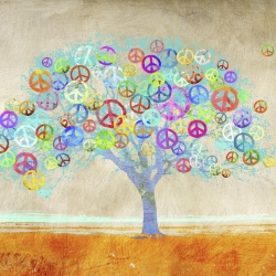 Tableau sur toile. Malìa Rodrigues, Tree of Peace (détail)