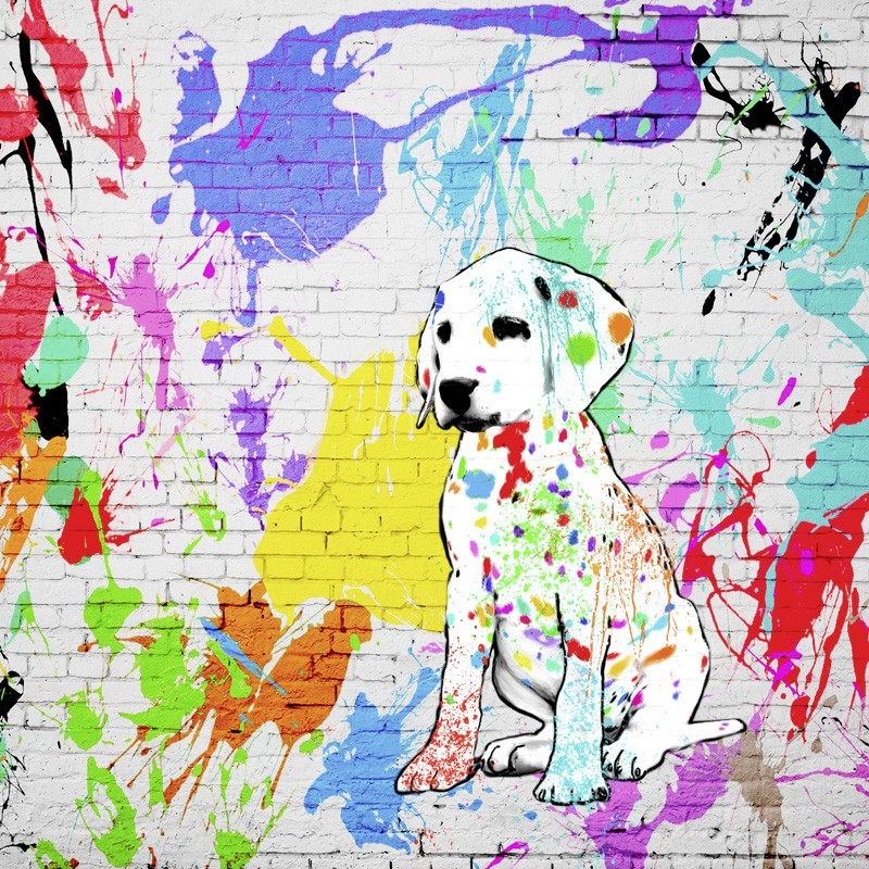 Street Art Leinwandbilder mit Hund. In my defense...