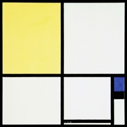Quadro, stampa su tela. Piet Mondrian, Composition with Blue and Yellow