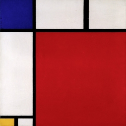 Tableau sur toile. Mondrian, Composition with Red, Blue and Yellow