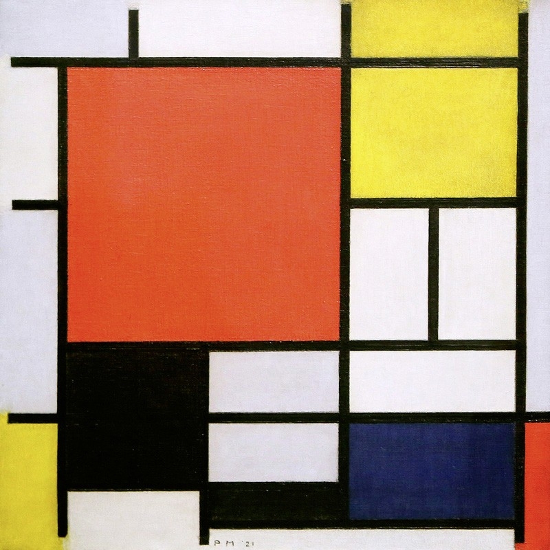 Quadro, stampa su tela. Piet Mondrian, Composition with Lines and Colors