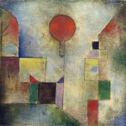 Cuadro abstracto en canvas. Paul Klee, Red balloon