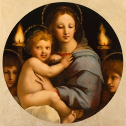 Wall art print and canvas. Raffaello, Madonna dei candelabri