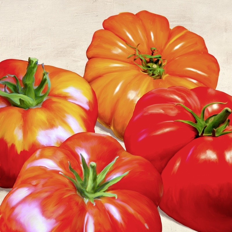 Wall art print and canvas. Remo Barbieri, Tomatoes