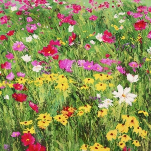 Cuadros de flores en canvas. Silvia Mei, Country Flowers