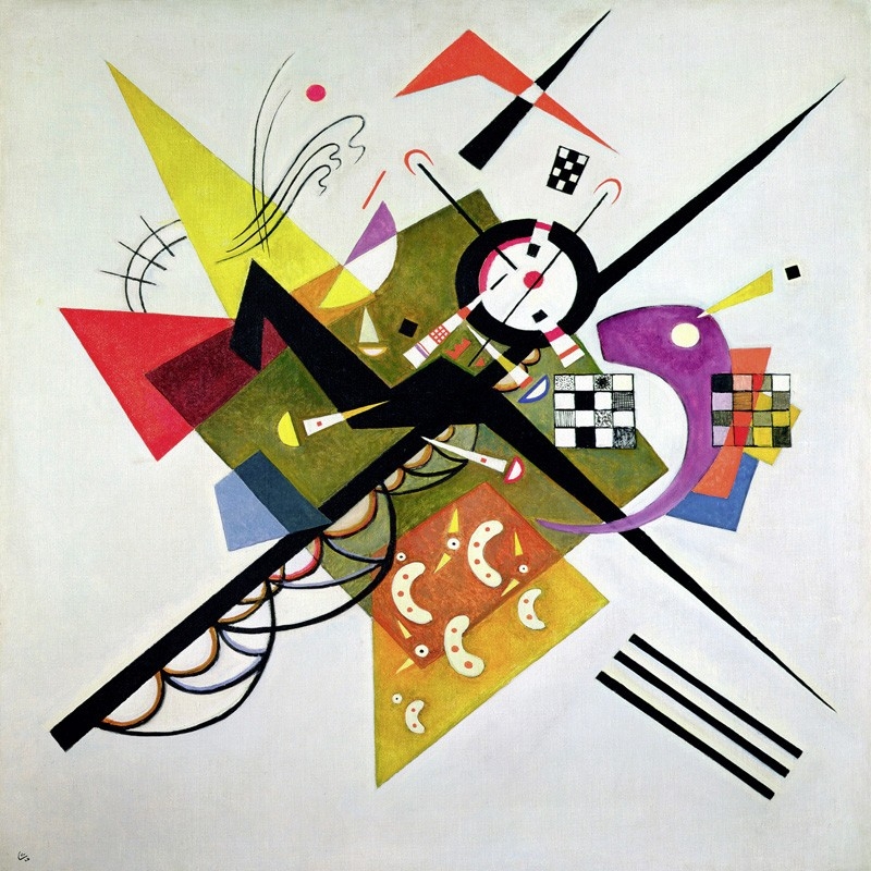 Cuadro abstracto en canvas. Wassily Kandinsky, On White II