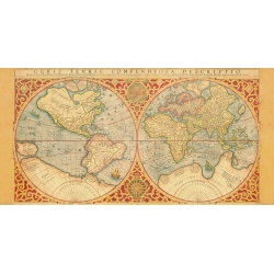 Quadro, stampa su tela. Orbis Terrae Compendiosa Descriptio, 1587