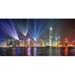 Cuadros ciudades en canvas. Anónimo, Las mil luces de Hong Kong
