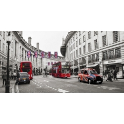 Tableau sur toile. Bus et taxi en Oxford Street, Londres