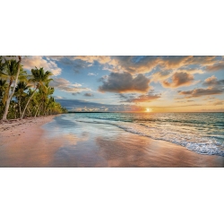 Quadro, stampa su tela. Pangea Images, Spiaggia al tramonto, Maui, Hawaii