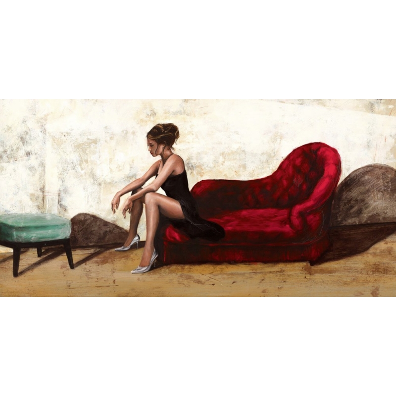 Moderne Leinwandbilder mit Frauen. Antinori Andrea, The Red Sofa