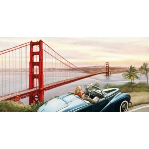 Cuadro romantico en canvas. Benson, En Vista del Golden State Bridge