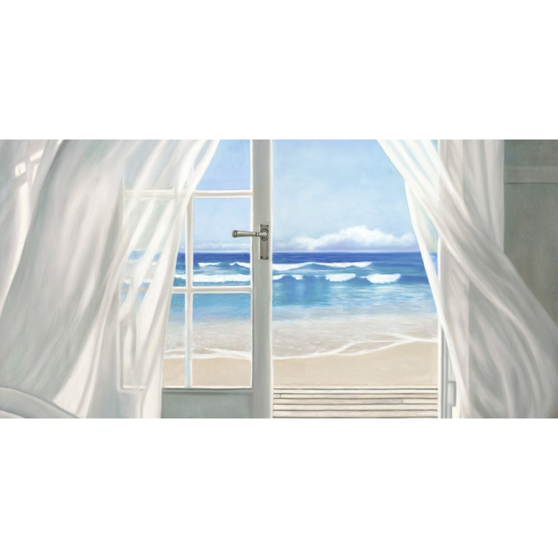 Wall art print and canvas. Pierre Benson, Window by the Sea (detail)