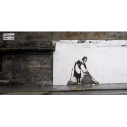 Tableau sur toile. Graffiti attributed to Banksy. Regents Park Rd, 