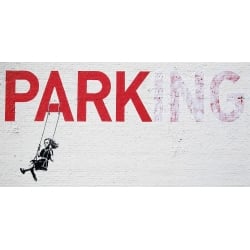 Quadro, stampa su tela. Anonimo (attribuito a Banksy), Broadway, Los Angeles (graffito)