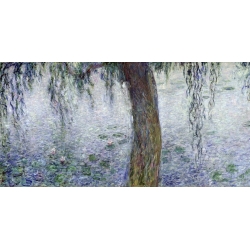 Quadro, stampa su tela. Claude Monet, Mattina con salici piangenti I (dettaglio)