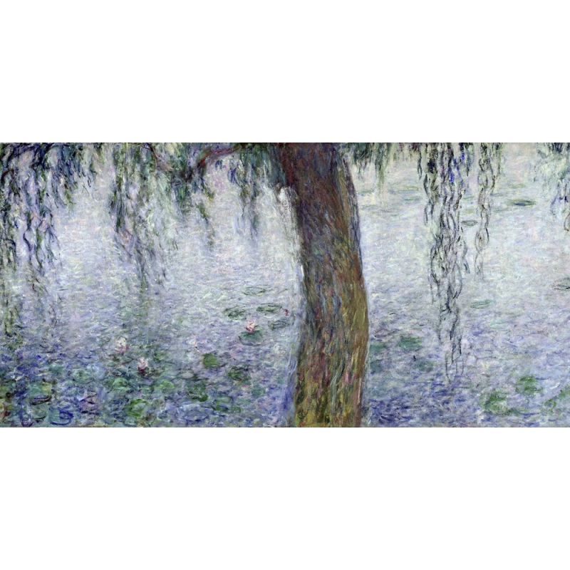 Wall art print and canvas. Claude Monet, Morning with Weeping Willows I (detail)