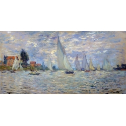 Wall art print and canvas. Claude Monet, Boats, regatta in Argenteuil