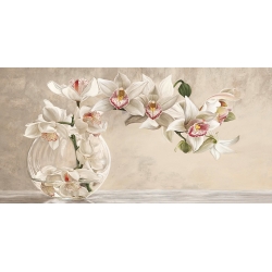 Tableau fleur sur toile. Remy Dellal, Orchid Arrangement I