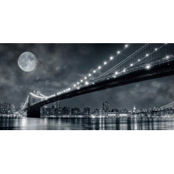 Leinwandbilder. Janis Lacis, Brooklyn Bridge at night, New York