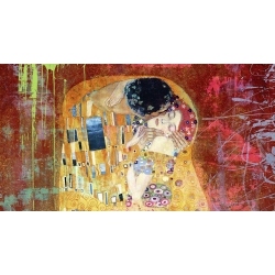 Tableau sur toile. Eric Chestier, Le baiser de Klimt 2.0 (détail)