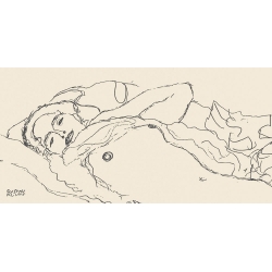 Leinwandbilder. Gustav Klimt, Reclined Woman