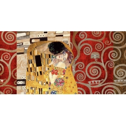 Wall art print and canvas. Gustav Klimt, Klimt Patterns – The Kiss (Pewter)