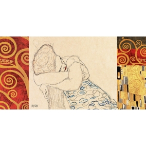 Quadro, stampa su tela. Gustav Klimt, Klimt Patterns – Donna che riposa