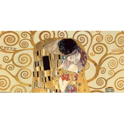 Quadro, stampa su tela. Gustav Klimt, Il Bacio (dettaglio)