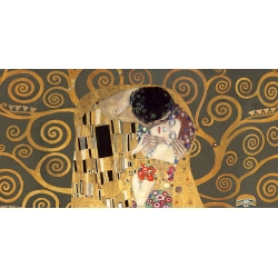 Tableau sur toile. Gustav Klimt, Le baiser, détail (gris)