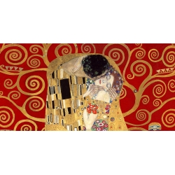 Tableau sur toile. Gustav Klimt, Le baiser, détail (rouge)