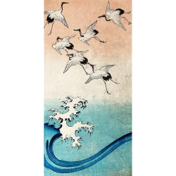 Tableau Japonais. Ando Hiroshige, Grue en vol (détail)
