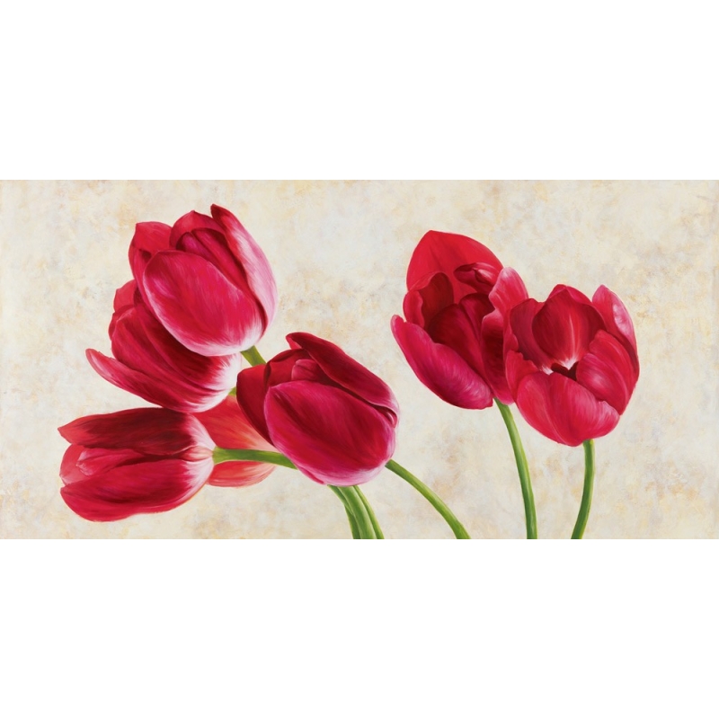 Tableau floral sur toile. Luca Villa, Tulip concerto