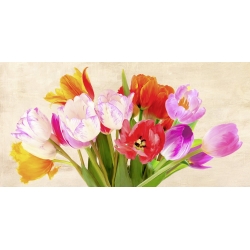 Leinwanddruck mit modernen Blumen. Luca Villa, Tulpen im Frühling