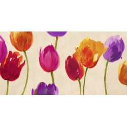 Tableau sur toile. Peinture fleurs. Tulips in Colors