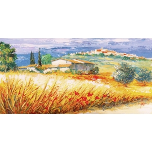 Cuadros de paisajes de campo en canvas. Florio, Casa de la colina