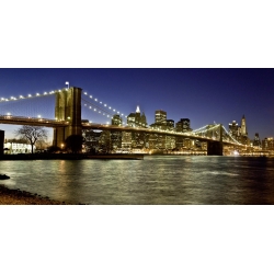 Wall art print and canvas. Setboun, Panoramic view of Lower Manhattan at dusk, New York