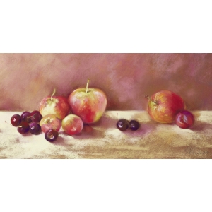 Leinwandbilder für Küche. Nel Whatmore, Äpfel und Kirschen (Detail)