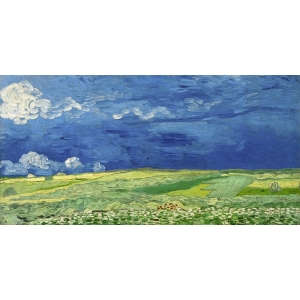 Tableau sur toile. Vincent van Gogh, Champs de blé sous les nuages